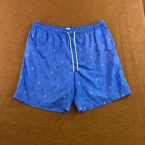 Amazon Essentials Mens Size 2XL Blue Anchor Print Swim Trunks *Flaw